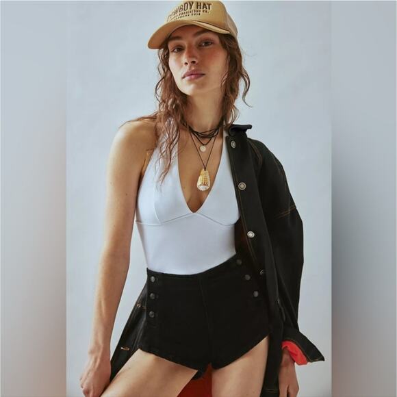 Free People Intimately FP NWT Have It All WHITE Halter Cami  Top M - Picture 1 of 9